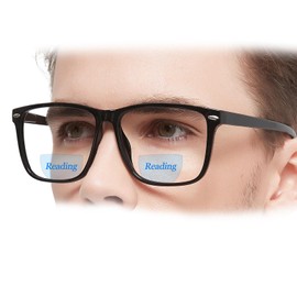 OCCI CHIARI Bifocal Blue Light Blocking Glasses 1.0 for Men Large Black Computer Readers 1.00 1.25 1.50 1.75 2.00 2.25 2.50 2.75 3.00 3.50