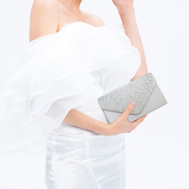 BBjinronjy Clutch Purses for Women Evening Bag Formal Rhinestone Handbags for Wedding Party Cocktail Prom Dinner (Silver-2)