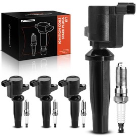 A-Premium Set of 4 Ignition Coil Pack and Iridium Spark Plugs Compatible with Ford Escape, Fusion, C-Max, Transit Connect, SSV Plug-In Hybrid, Police Responder Hybrid & Lincoln MKZ & Mercury Mariner