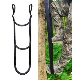 MLNSUNNY Climbing Aider, 3-Step Rope Ladder, Double-Thickened for Hunting Tree Steps & Climbing Sticks, Hook and Loop Safety Design, Lightweight (Black)