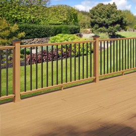 ProWood 6 ft. Cedar Moulded Rail Kit with Aluminum Square Balusters