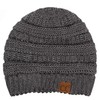 C.C Women's Thick Soft Knit Beanie Cap Hat, Metallic Dk