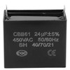 Tyenaza CBB61 Rectangular Black 24uF 450V AC 50/60Hz Starting Capacitor