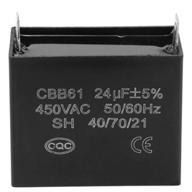 Tyenaza CBB61 Rectangular Black 24uF 450V AC 50/60Hz Starting Capacitor Generator for 400/350/300/250VAC Electric Fan Pump Motor Generator