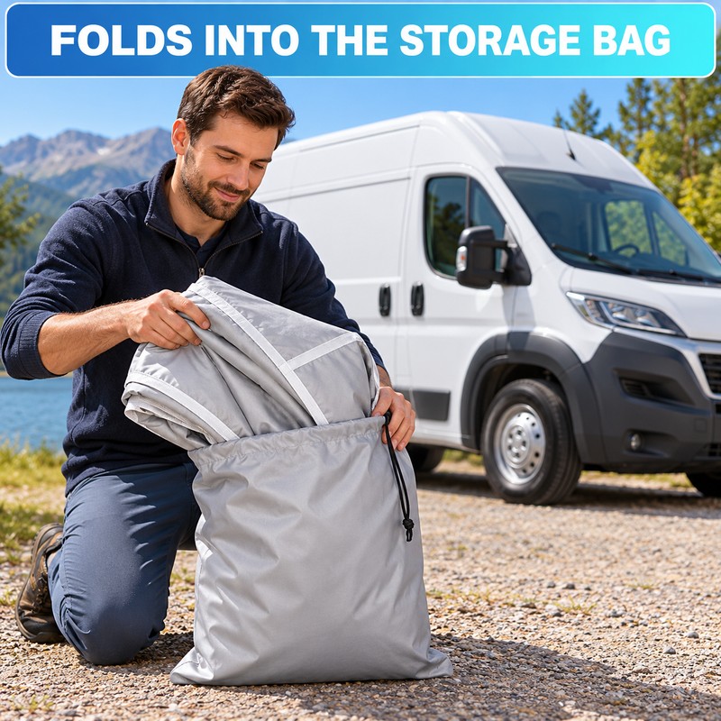 600D Oxford Motorhome Windscreen and Hood Snow Cover for Fiat
