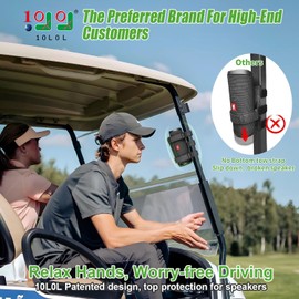 10L0L Upgraded Speaker Mount for Golf Cart Accessories, Adjustable Strap Fits Bluetooth Wireless Speaker Holder for Yamaha, EZGO, Club Car Carts and Bike