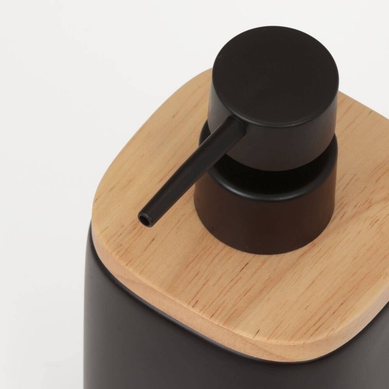 Sealskin Mind Soap Dispenser 200ml Cement Wood Detail Black