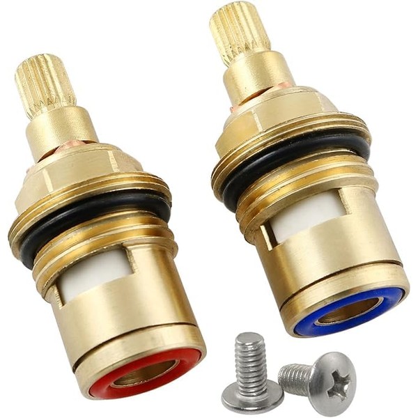 Crovakeu 2-Pack Universal Faucet Cartridge Replacements - 1/2" Turn 20