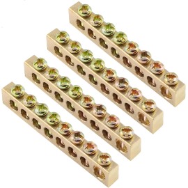 NoBrand 4Pcs Terminal Ground Bar Kit, 8 Terminal Positions Electrical Wire Screw Term