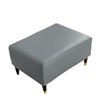 Aunite PU Leather Ottoman Cover,Waterproof Rectangle Footrest Covers,Stretch Soft Ottoman