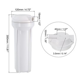 MECCANIXITY Water Filter Housing 10" Whole House Filtration System 1/2 Inch Inlet/Outlet Port for Kitchen White