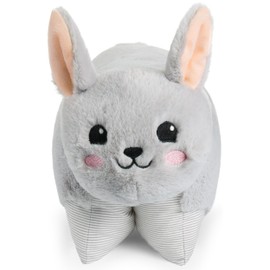 BRUBAKER Cuddly Toy Pillow Bunny - 2 in 1 Plush Toy and Cuddly Pillow - 15.7 x 11.8 inches (40 x 30 cm) Cuddly Bunny - Foldable Children's Plush Pillow - Stuffed Animal Pillow - Grey
