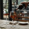 Slanted Red Wine Glasses, Set of 2, Modern, Crystal, Hand