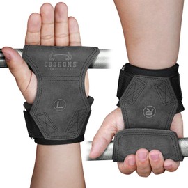 Lifting Wrist Straps for Weightlifting, Double Layer Leather for Weight Lifting Wrist Wraps, Deadlifts, Heavy Powerlifting and Adjustable Wrist Hooks for Strength Training, Gym Workouts Men/Women