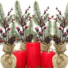 BANBERRY DESIGNS Christmas Floral Pots - Set of 8 -