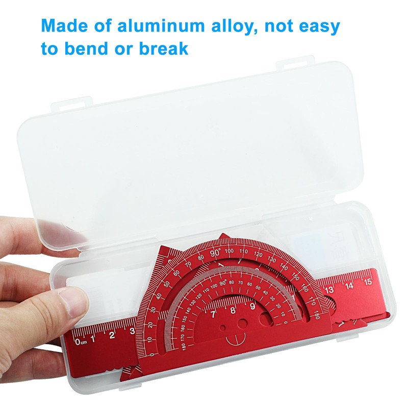 Moicstiy 4 Pcs Triangular Scale Ruler Set, Aluminum Alloy Triangular