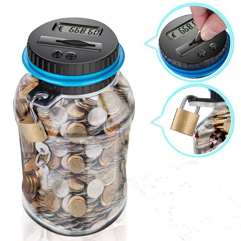 Electronic Digital Coin Money Box with LCD Display Smart Counter