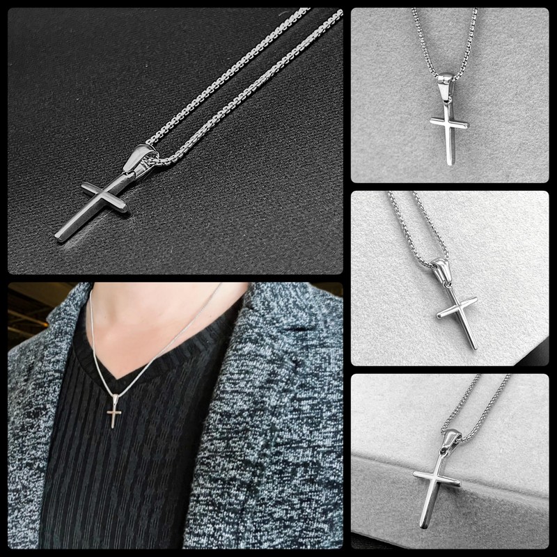 Lagure L23071C0 Mini Simple Cross Cross Silver Necklace Stainless Steel