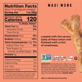 Stellar Snacks Pretzel Braids, Maui Monk, 12 OZ Large Bag - Vegan, Kosher, Non-GMO Rods, Twists, Sticks