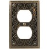 Amerelle 65DAB Filigree Wallplate, 1 Duplex, Antique Brass