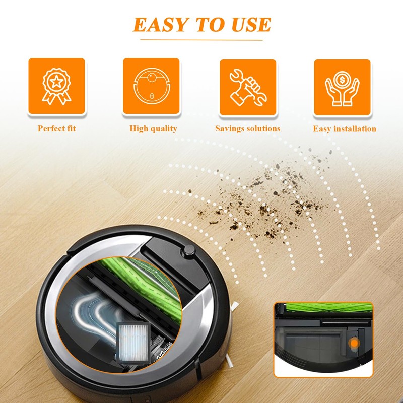 HUAREW Pack of 12 Replacement Filters Compatible with iRobot Roomba