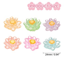 CoCud Mini Resin Flower, 0.94" Diameter, Miniature Tiny Lotus Dollhouse Mixing Colours - (Applications: for Fairy Garden Dollhouse Party Favors Micro Landscaping) 1-Set(12-Pieces)