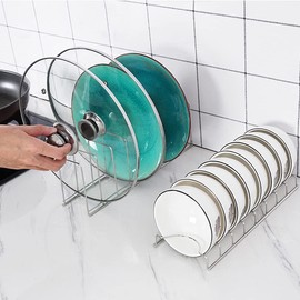 MINGFANITY Small Bowl Drainer,Stainless Steel Bowl Drying Rack for Kitchen Counter Organizer Storage, Storage Shelf, Chrome (1 Dish Rack and 1 Bowl Rack)