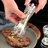 2Pcs Acrylic Manual Grinder Transparent Pepper Salt Mill Spice Jar