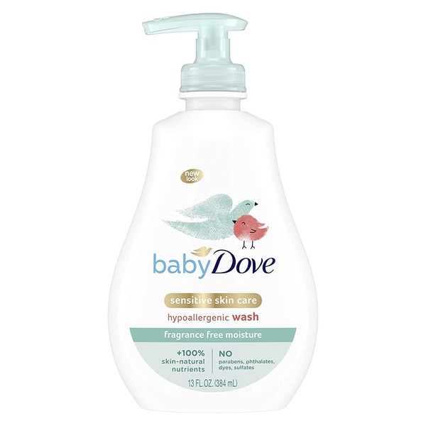 Baby Dove Tip To Toe Wash Sensitive Moisture Fragrance Free - 13 oz, Pack of 4