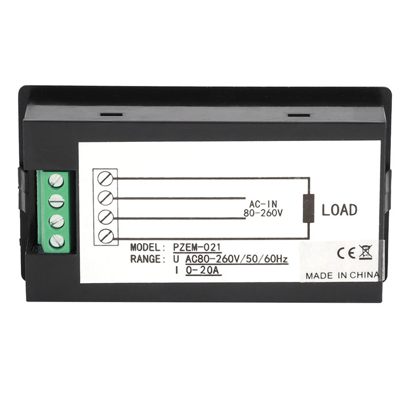 PZ-021 20A Digital AC LCD Voltage Current Power Energy Meter