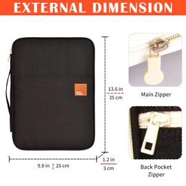 Lanola Universal A4 Document Bags Portfolio Organizer,Waterproof Business File Holder/Travel Gear Organizer/Electronics ccessories Bag/Document File Bag(Black)