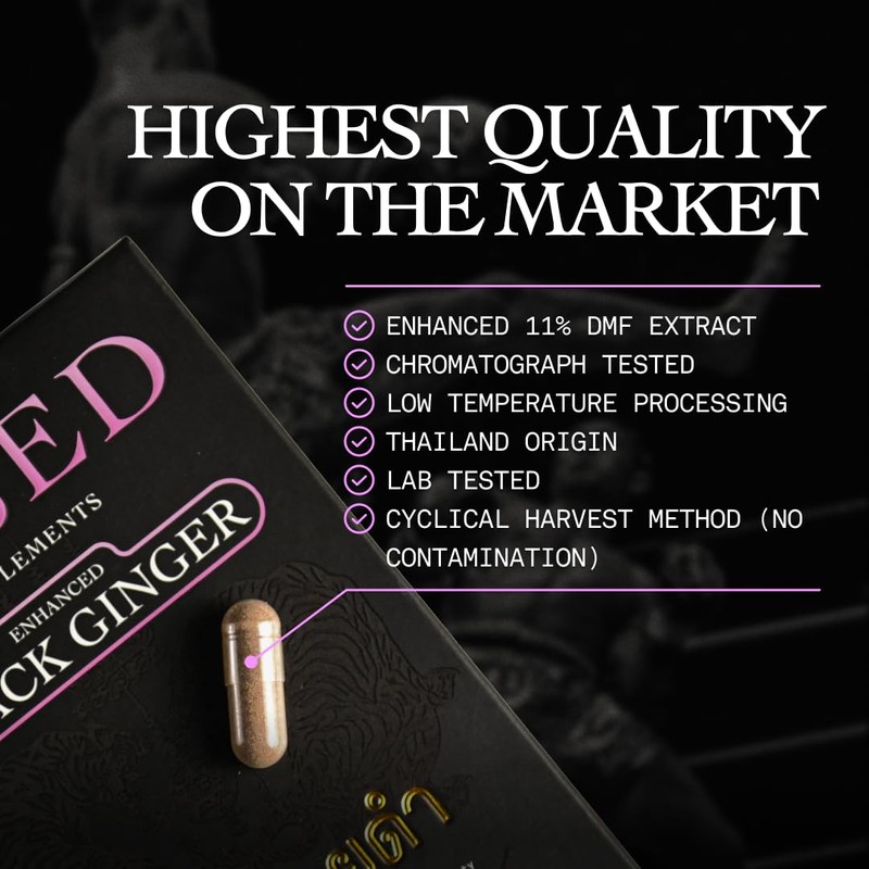 Based Supplements Black Ginger - Premium Thai Root Extract with