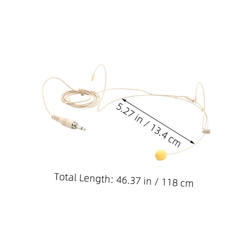 FUNOMOCYA Beige Headset Microphone with Earhook Wired Earbud with Mic