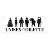 Unisex Toilet Metal Sign L 10.5 x 28 cm White