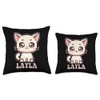 Layla Cute Kitty Cat Design for Girls Name Layla Throw