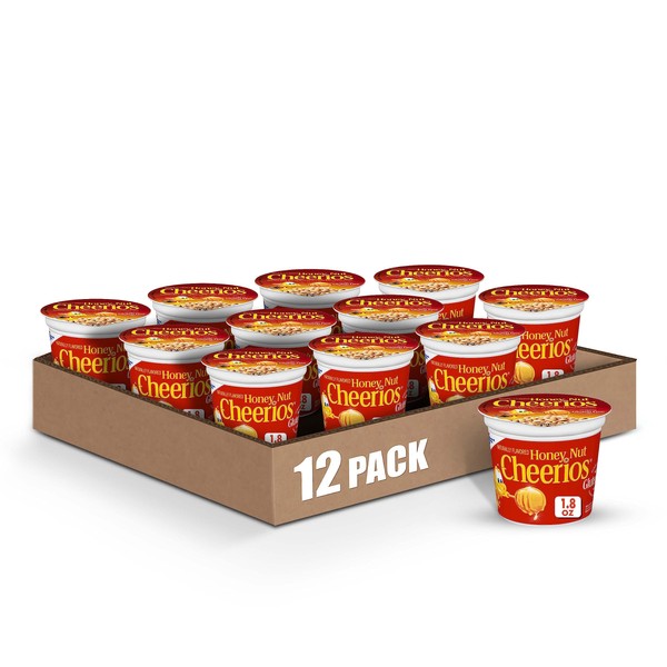 Cheerios Honey Nut Cheerios Breakfast Cereal Cup, Gluten Free, Single