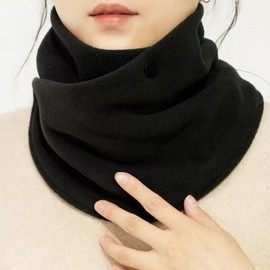 Winter Thermal Snap Button Neck Warmer Scarf Gray 5ea