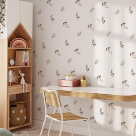 Neukids Retro Watercolor Foliage Children's Wall Stickers, Girls Wall Decals Nursery Stickers for Kids Bedrooms Livingroom Kindergarten Window Wall Decor