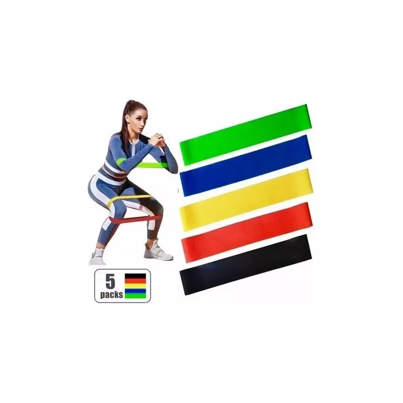 RIVERSOFY Kit 5 Ligas D Resistencia + 1 Tapete D