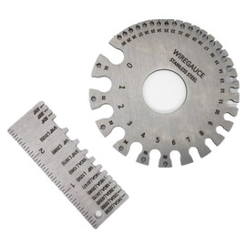 Juliyeh 2Pack Sheet Metal Gauge Wire/Metal Gauge Tool Stainless Steel Welding Gage Plated Size Inspection Tool and Dual-Sided Wire Gauge Cable Sheet Gage Standard Thickness Metal Gauge