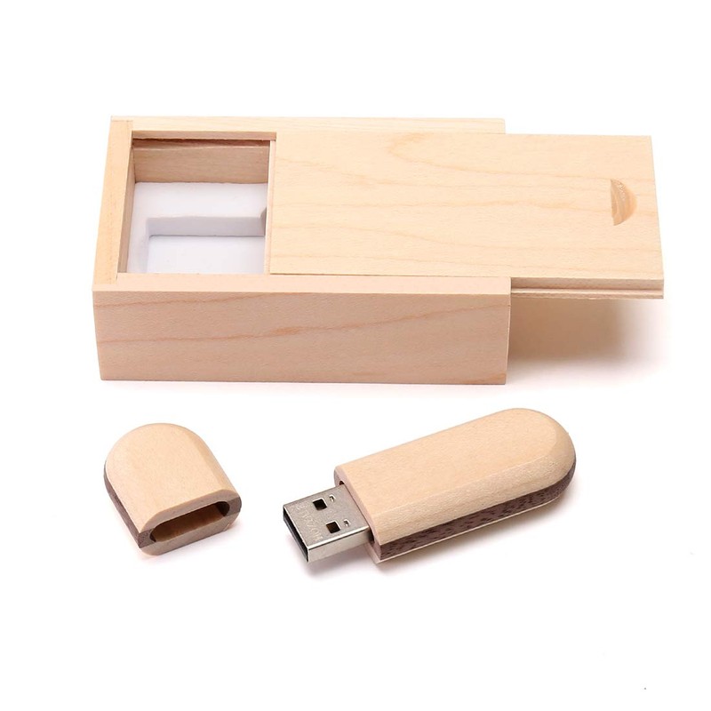 HOZYALE USB Stick Two-Tone Wooden USB 2.0 Flash Drive Data