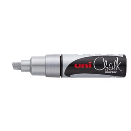 uni-ball 186411 Chalk Marker with Chisel Tip Silver