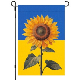 Ukraine Burlap Garden Flag Sunflower Patriot Patriotic Ukrainian Flags,12X18 Inch, Flag Only, for Yard Garden Outdoor Home Decor