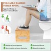 Bamboo Toilet Stool Foldable Wood Poop Stool Squat Bathroom Stool,
