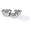 Luminuxe 3-Piece Stainless Steel Mixing Bowl Set with Lids –
