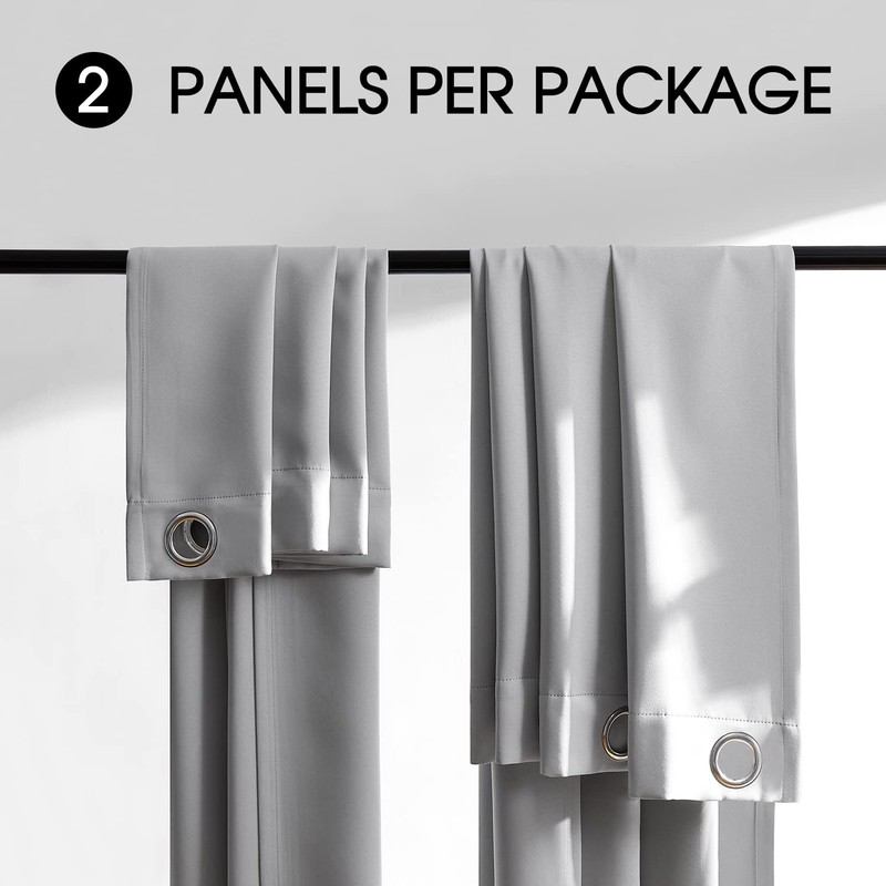 Total Blackout Curtains 2 Panels - Completely Blackout Window Drapes