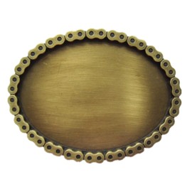 Urban Backwoods Link Blank Antique Brass Belt Buckle for Interchangeable Belt Buckle, bronze