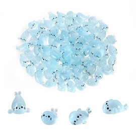 lasuroa 100pcs Mini Resin Seal, Luminous Tiny Sea Creatures Little Cute Small Resin Ocean Ornaments Miniature Sea Animals Mini Seals for Decoration