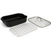 Blu. Cookware Roasting Pan with Lid and Roasting Rack, Non-Toxic,