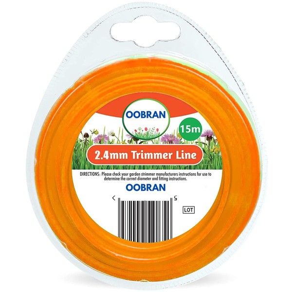 VONRUSS-UK 15M Garden Strimmer Trimmer Line Cord 2.4mm Nylon Wire